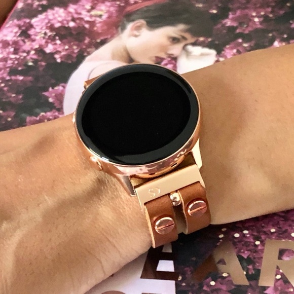 Double Strap Brown Leather Galaxy 42mm Watch Band main image 7